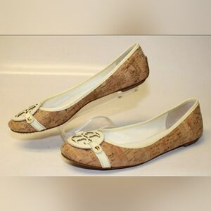 Tory Burch Aaden Natural/Ivory Cork Womens 8.5 M Ballet Flats Shoes 12148203